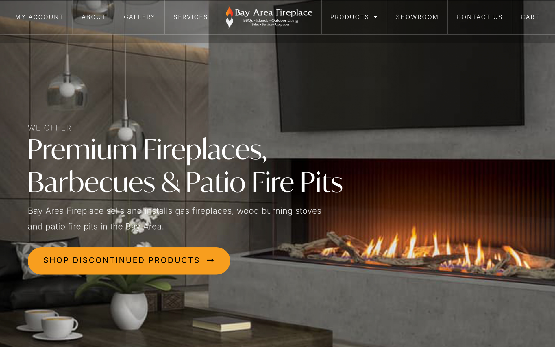Bay Area Fireplace website homepage